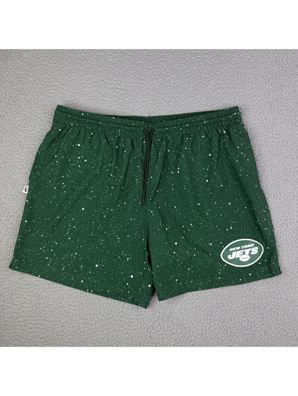 New York Jets Chalk Line Shorts Mens XL 36x6 Green Splatter NFL Athletic Lined